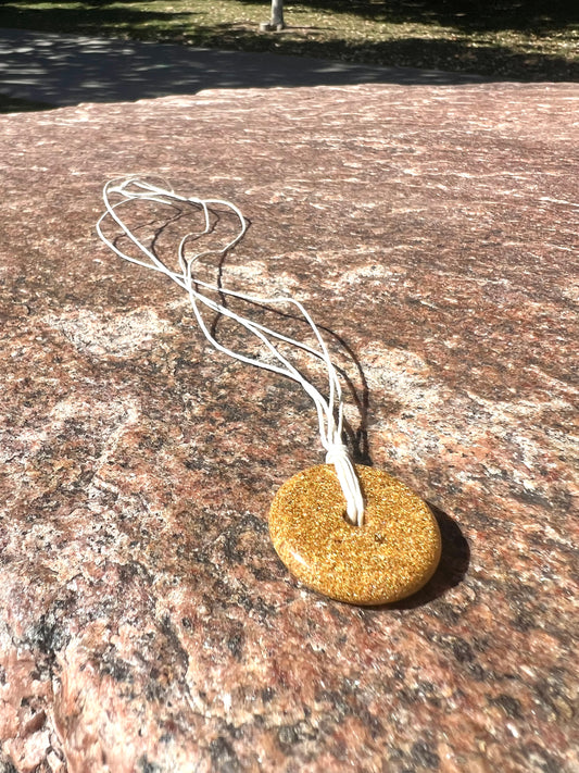 GOLDEN TORUS PENDANT Copper, Magnetic sand, & Quartz, Magic Mix Mini-Torus Pendant of Copper Zinc and Iron Orgone