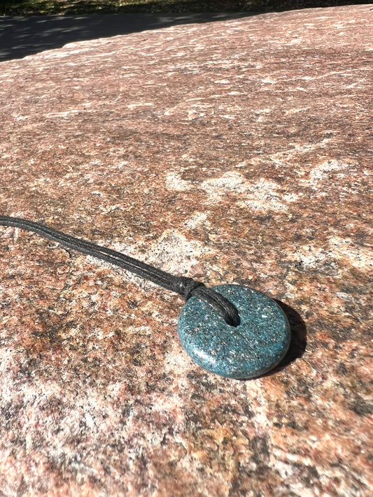 DEEP BLUE TORUS PENDANT Copper, Magnetic sand, & Quartz, Magic Mix Mini-Torus Pendant of Copper Zinc and Iron Orgone