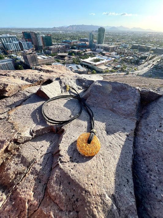HEART of GOLD PENDANT 24 Karat Gold and Resin Mini-Torus Pendant (Non-Orgone)