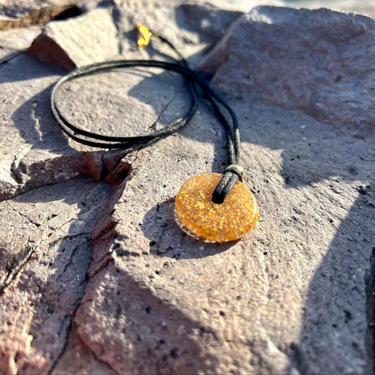 HEART of GOLD PENDANT 24 Karat Gold and Resin Mini-Torus Pendant (Non-Orgone)