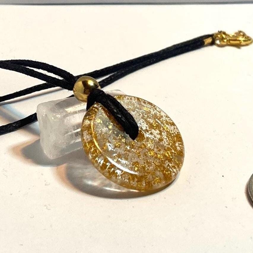 HEART of GOLD PENDANT 24 Karat Gold and Resin Mini-Torus Pendant (Non-Orgone)