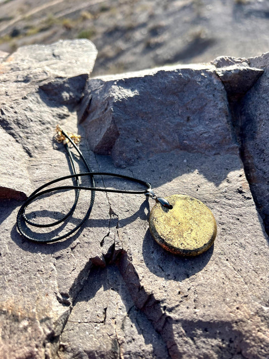 MAGICMIX PRO PENDANT (Brass) Brass Shungite, Quartz, & Magic Mix Brass Gilded Pendant of Copper Zinc and Iron Orgone