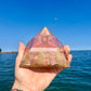ELECTRIC OM Quartz Magic Mix Earth Frequency Orgone Giza 8-Side Pyramid with Heart Chakra Balancing Minerals