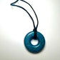 DEEP BLUE TORUS PENDANT (Brass) Copper, Magnetic sand, & Quartz, Magic Mix Mini-Torus Pendant of Copper Zinc and Iron Orgone
