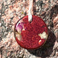 WINE ROSE TORUS PENDANT Copper, Magnetic sand, & Quartz, Magic Mix Mini-Torus Pendant of Copper Zinc and Iron Orgone