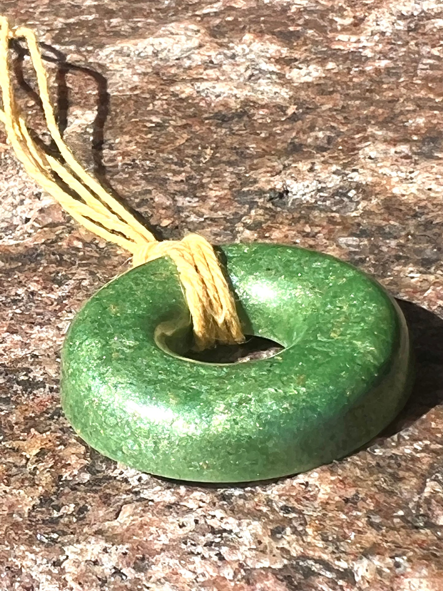 LIME TORUS PENDANT Copper, Magnetic sand, & Quartz, Magic Mix Mini-Torus Pendant of Copper Zinc and Iron Orgone