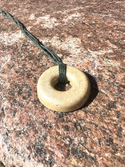 CREME TORUS PENDANT (Brass) Copper, Magnetic sand, & Quartz, Magic Mix Mini-Torus Pendant of Copper Zinc and Iron Orgone