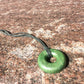 LIME TORUS PENDANT Copper, Magnetic sand, & Quartz, Magic Mix Mini-Torus Pendant of Copper Zinc and Iron Orgone