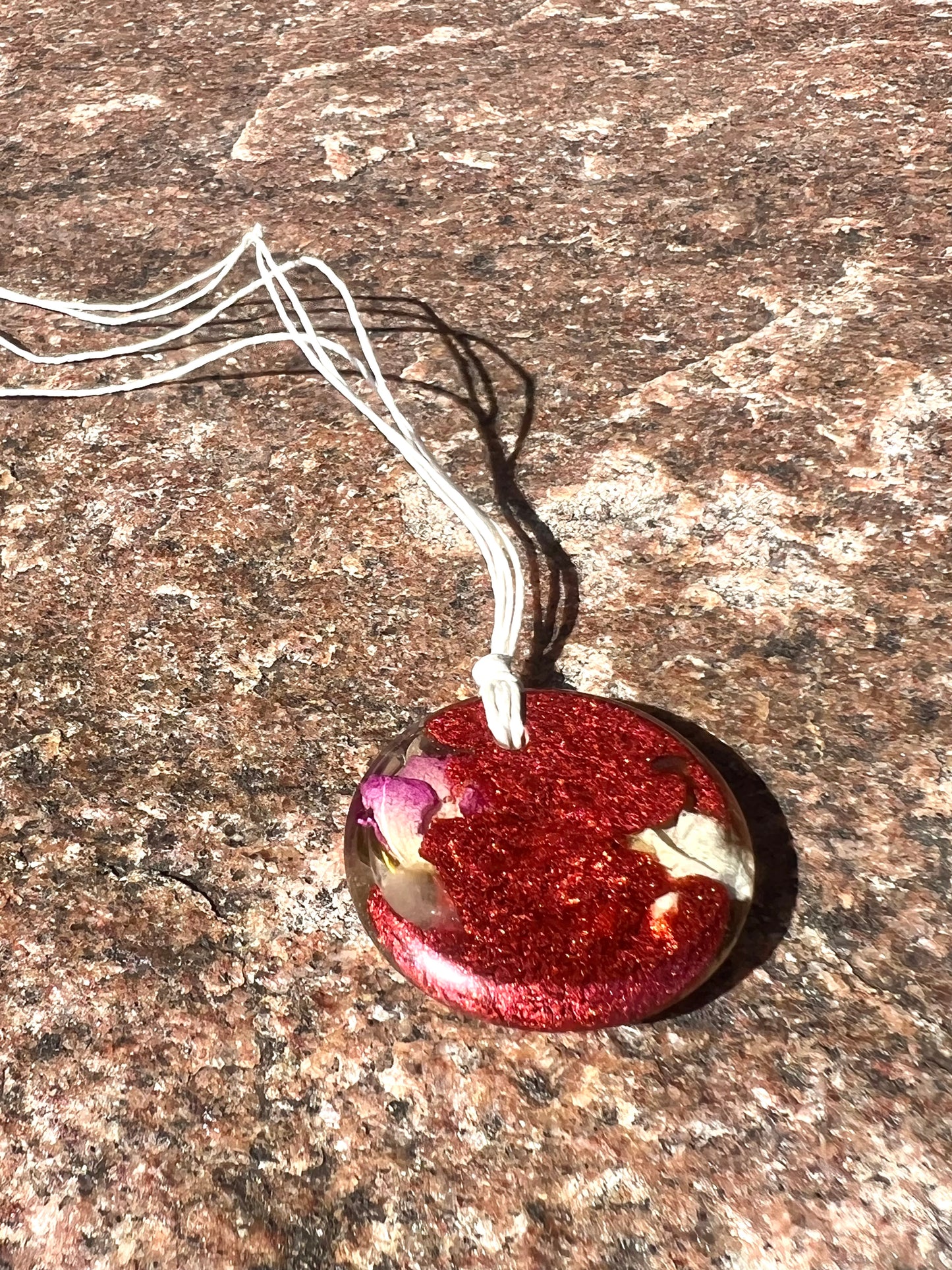 WINE ROSE TORUS PENDANT Copper, Magnetic sand, & Quartz, Magic Mix Mini-Torus Pendant of Copper Zinc and Iron Orgone