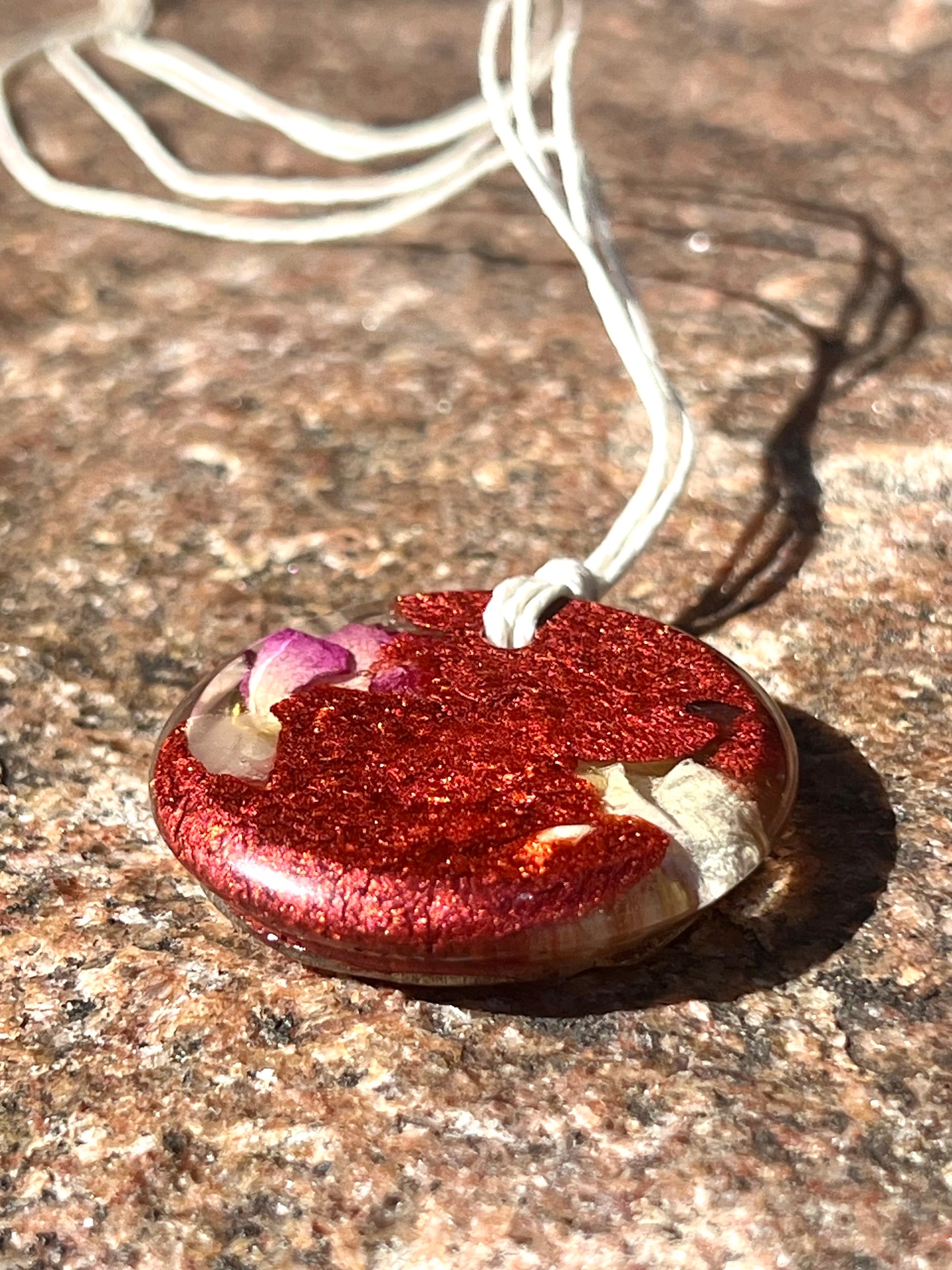 WINE ROSE TORUS PENDANT Copper, Magnetic sand, & Quartz, Magic Mix Mini-Torus Pendant of Copper Zinc and Iron Orgone