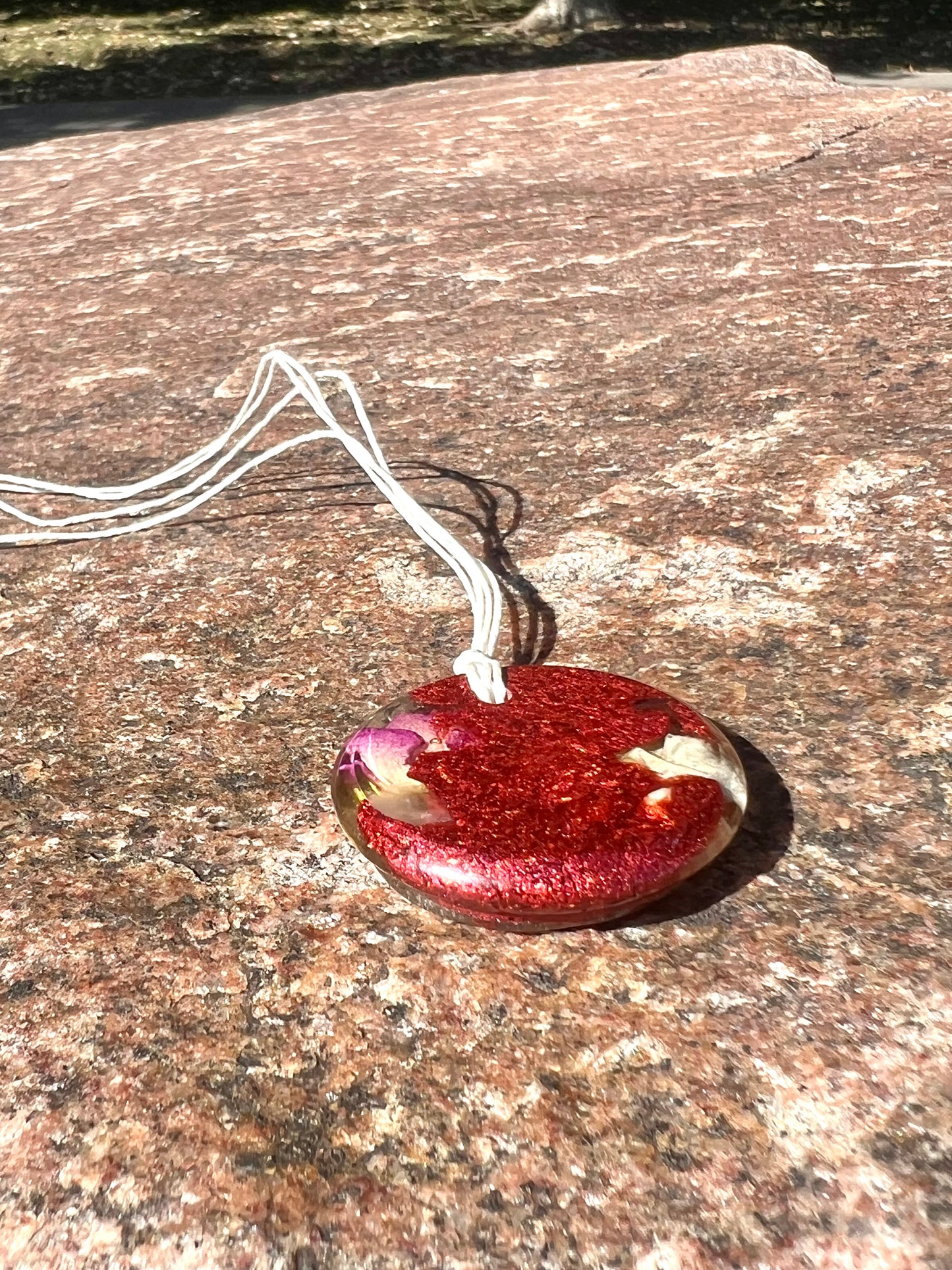 WINE ROSE TORUS PENDANT Copper, Magnetic sand, & Quartz, Magic Mix Mini-Torus Pendant of Copper Zinc and Iron Orgone