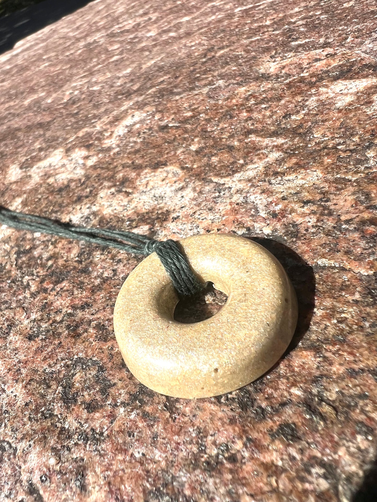 CREME TORUS PENDANT (Brass) Copper, Magnetic sand, & Quartz, Magic Mix Mini-Torus Pendant of Copper Zinc and Iron Orgone