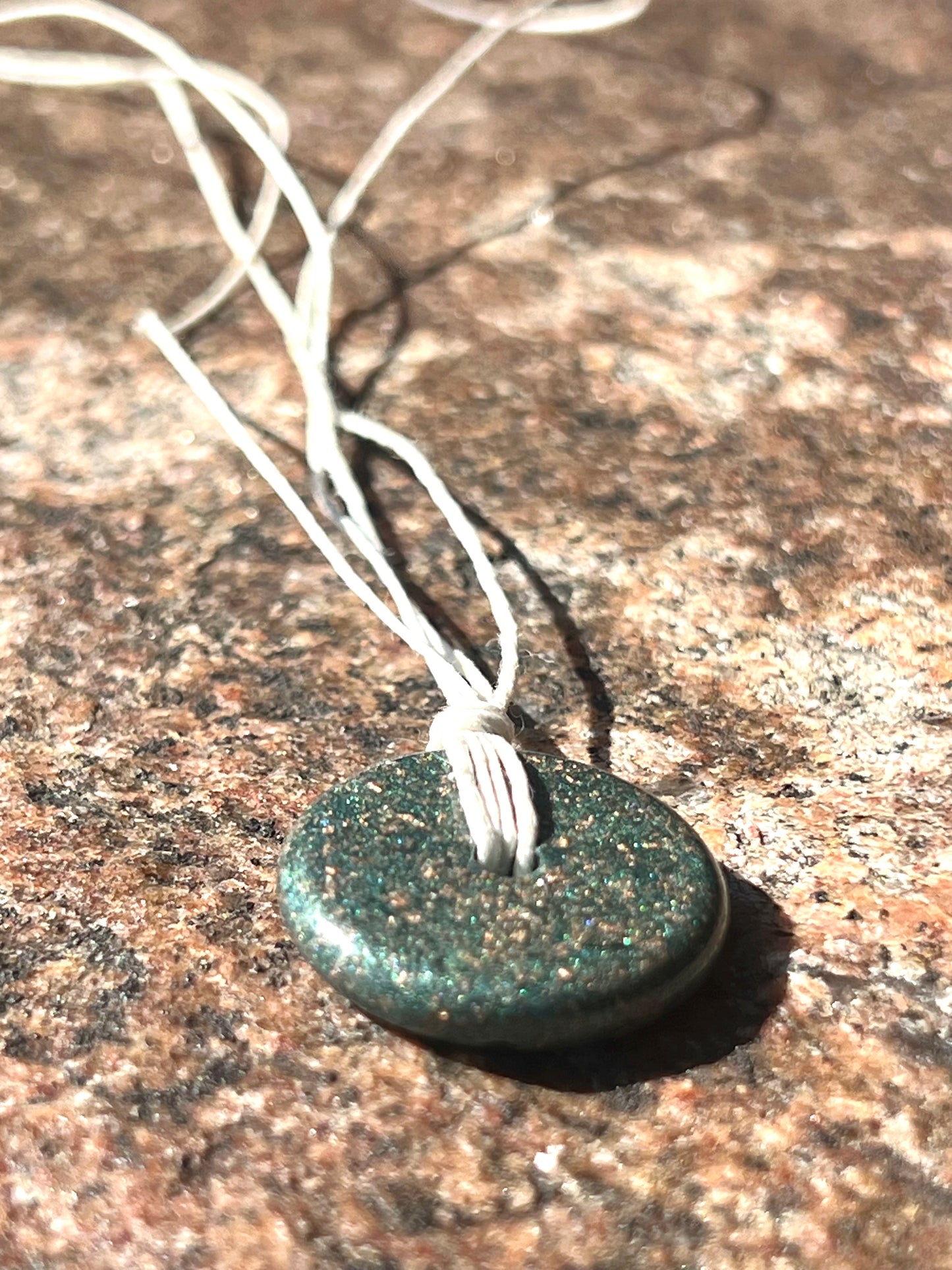 AQUA GREEN TORUS PENDANT Copper, Magnetic sand, & Quartz, Magic Mix Mini-Torus Pendant of Copper Zinc and Iron Orgone