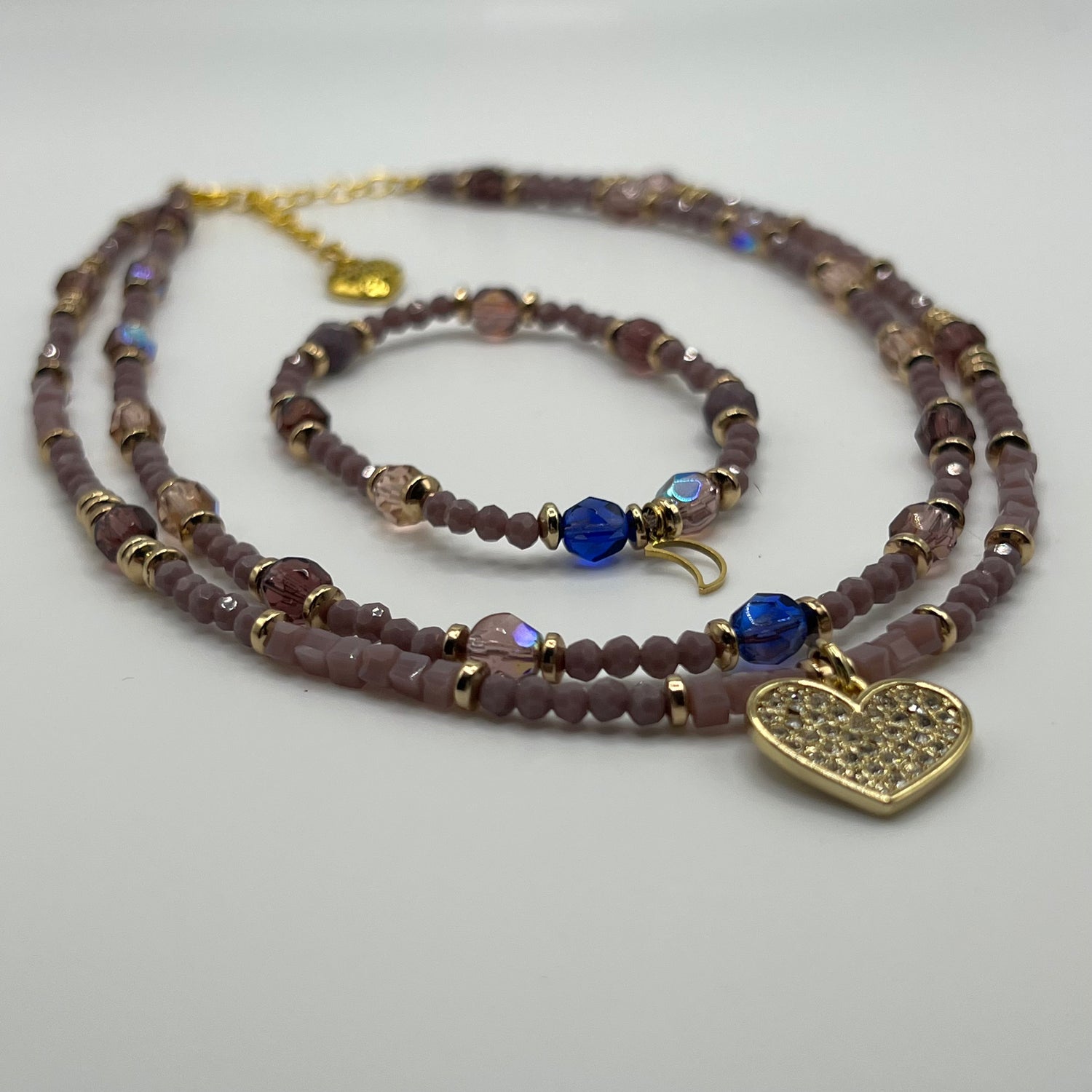 Violet Flame Necklace & Bracelet Set