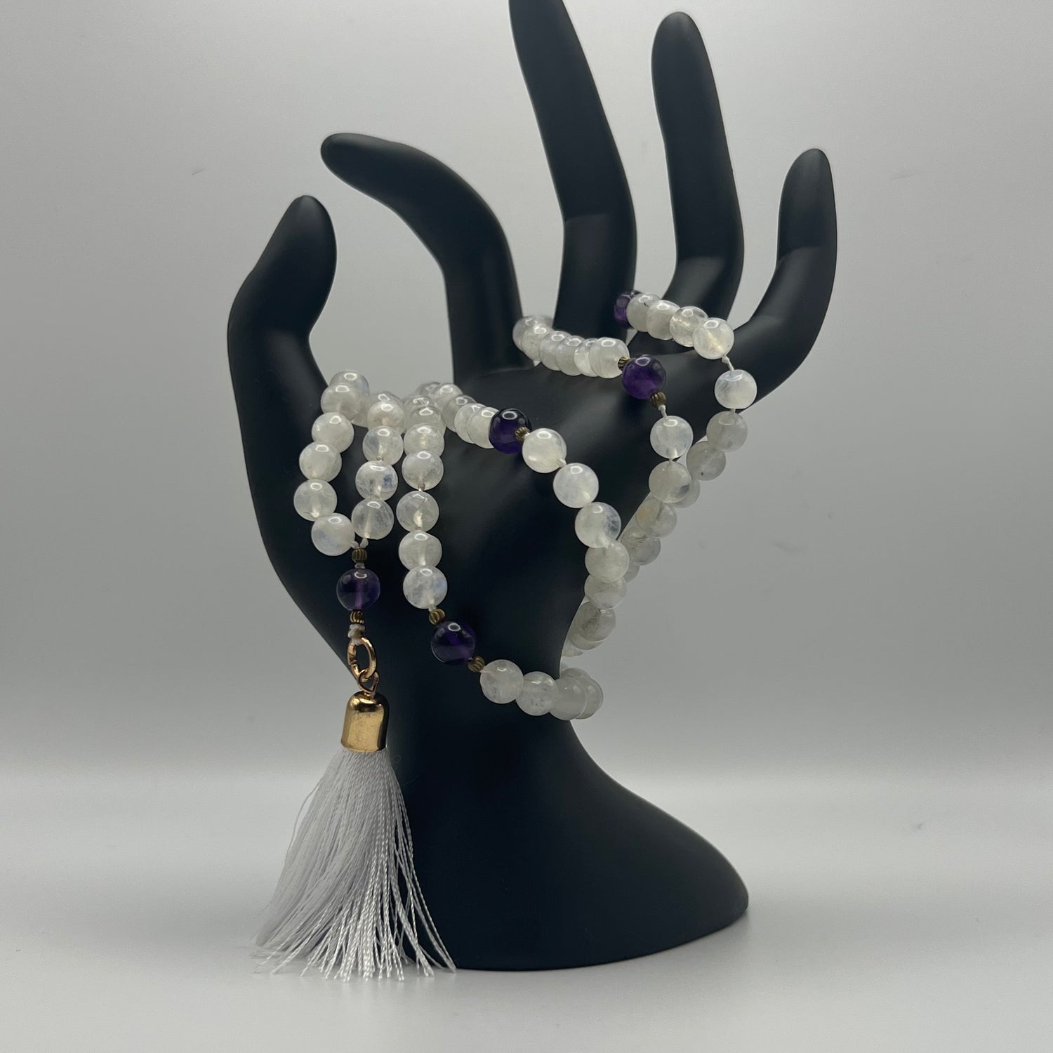 Moonstone & Amethyst Mala