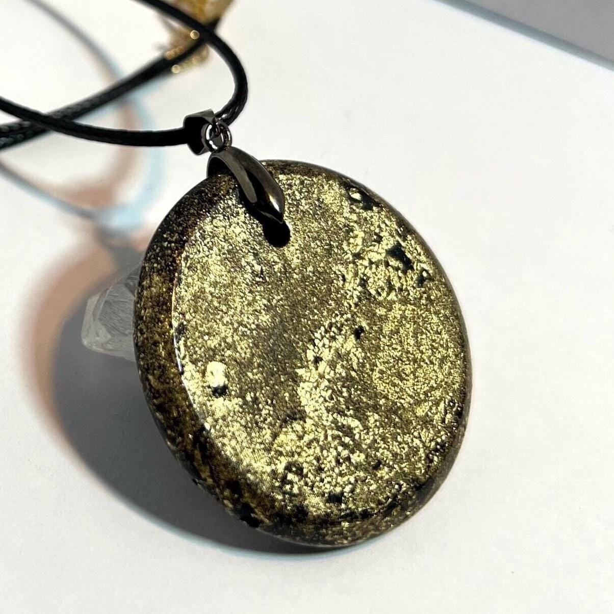 MAGICMIX PRO PENDANT (Brass) Brass Shungite, Quartz, & Magic Mix Brass Gilded Pendant of Copper Zinc and Iron Orgone