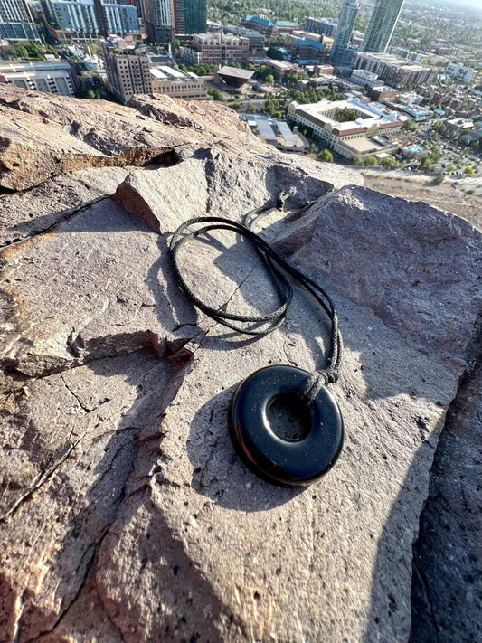 MAGICMIX TORUS PENDANT Shungite, Quartz, & Magic Mix Torus Pendant of Copper Zinc and Iron Orgone