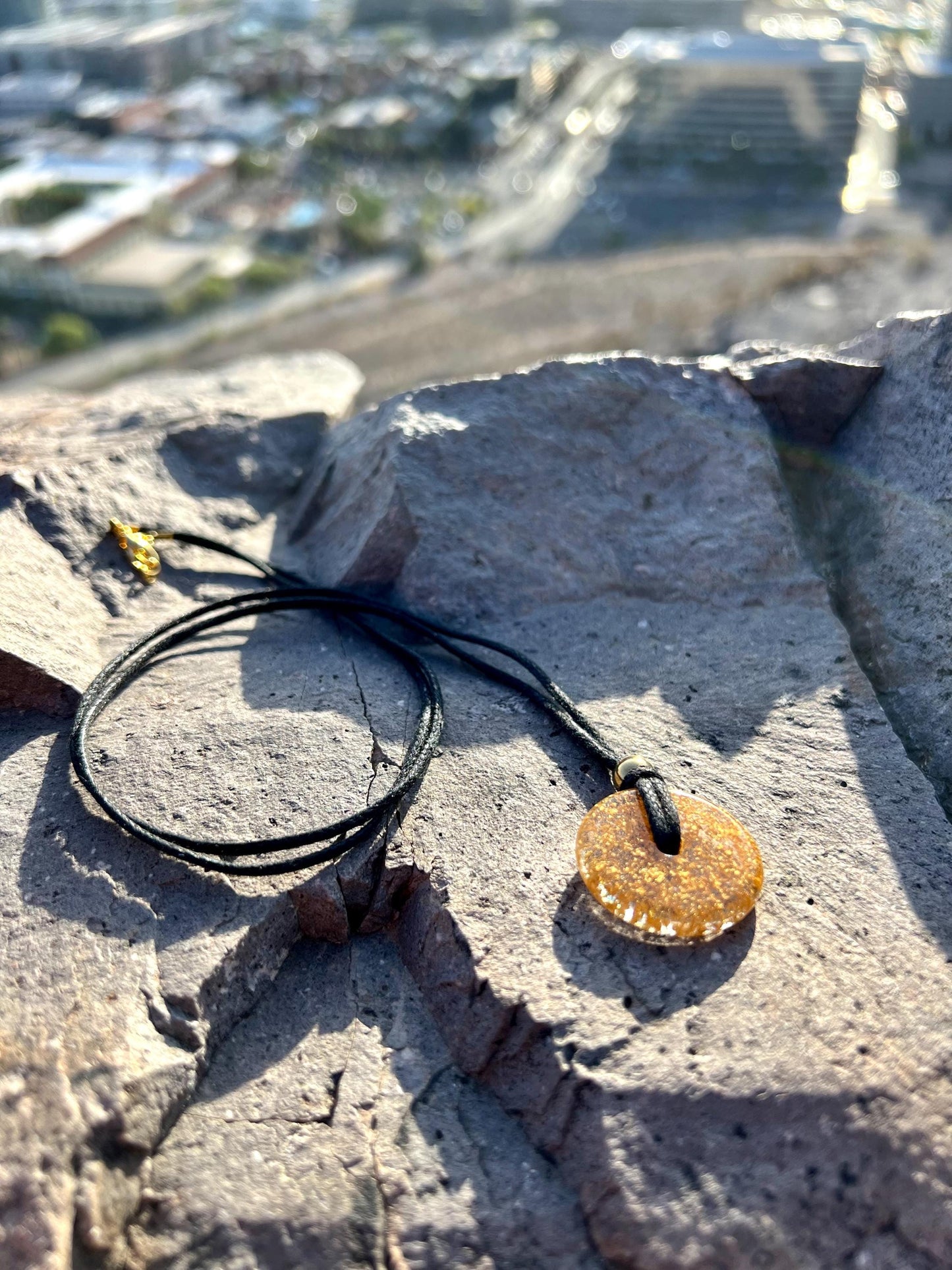 HEART of GOLD PENDANT 24 Karat Gold and Resin Mini-Torus Pendant (Non-Orgone)