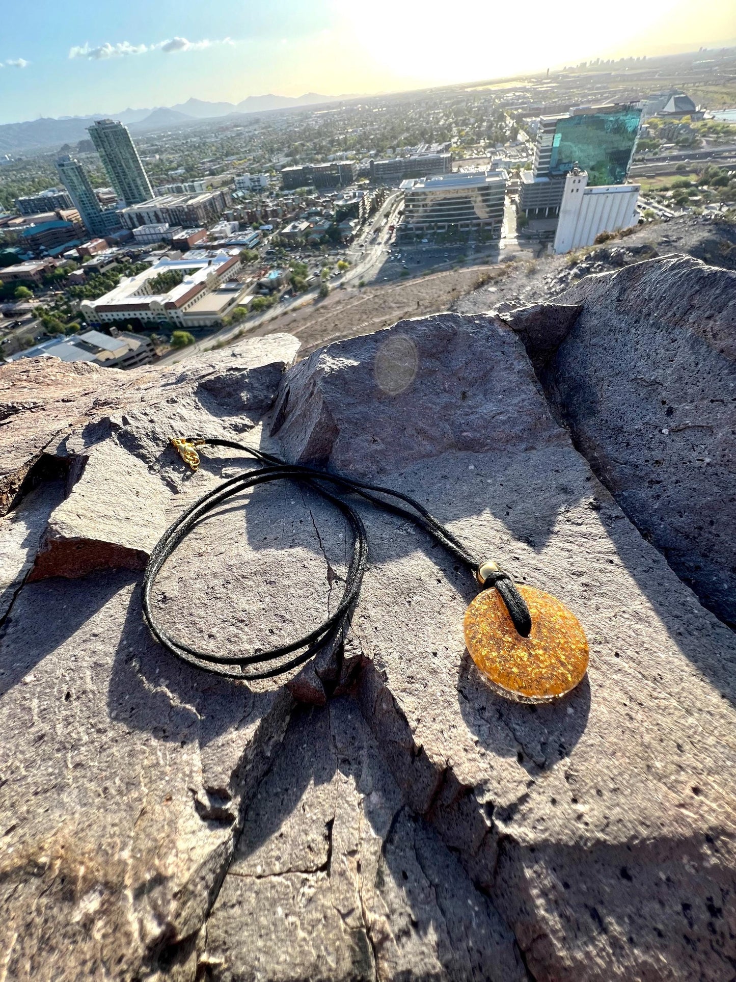 HEART of GOLD PENDANT 24 Karat Gold and Resin Mini-Torus Pendant (Non-Orgone)