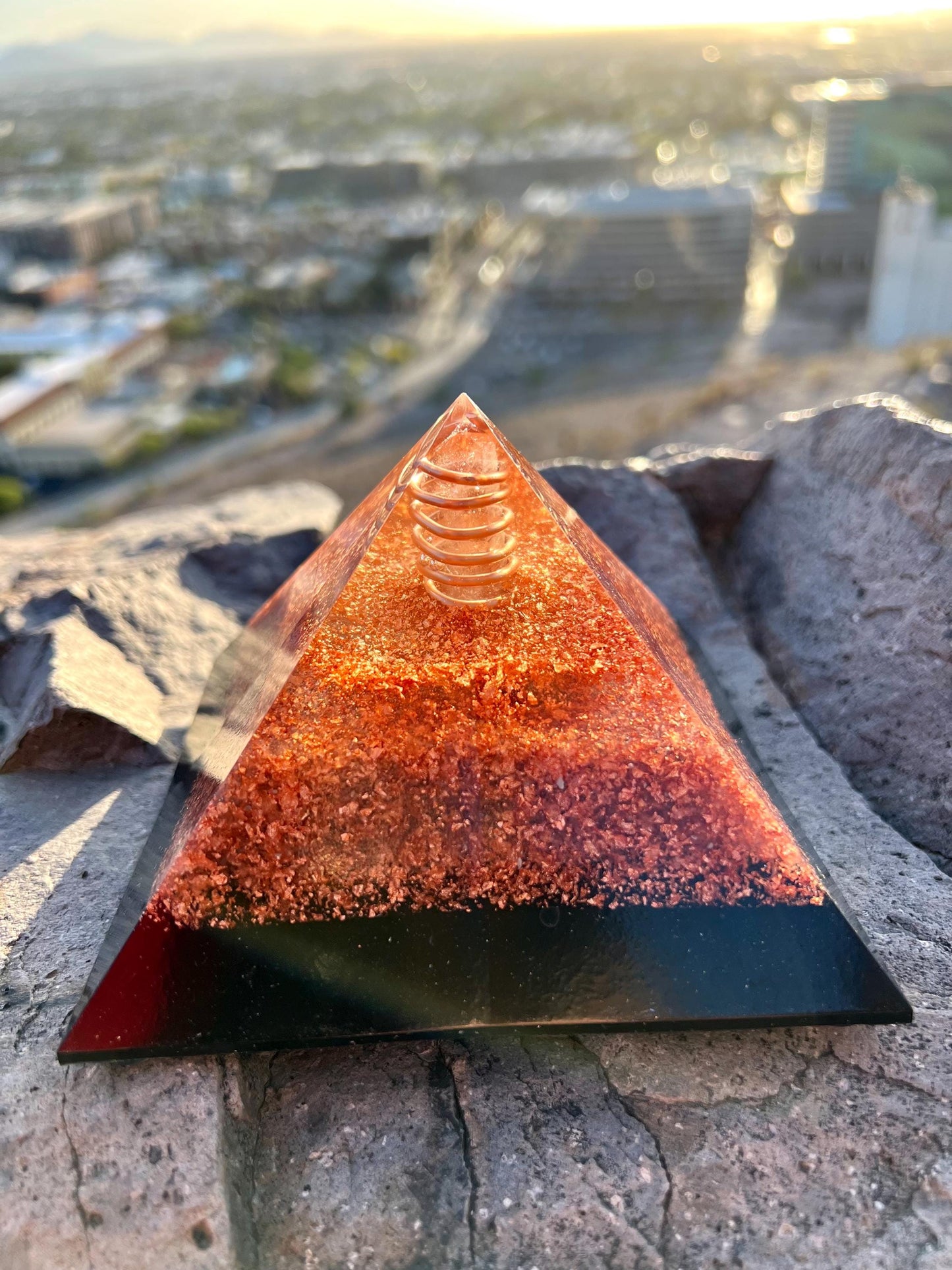 HARMONIC FIELD. Copper Wrapped Quartz. Full Magic Mix Orgone. Pyramid Energy. Chakra Minerals. EMF Protection. Deep Sleep. Raise Frequency.