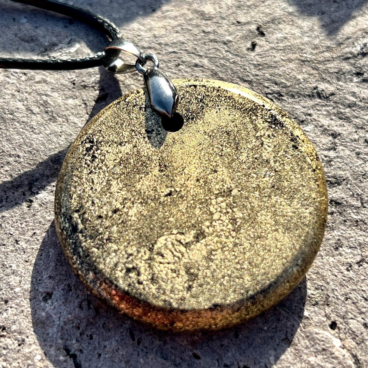 MAGICMIX PRO PENDANT (Brass) Brass Shungite, Quartz, & Magic Mix Brass Gilded Pendant of Copper Zinc and Iron Orgone