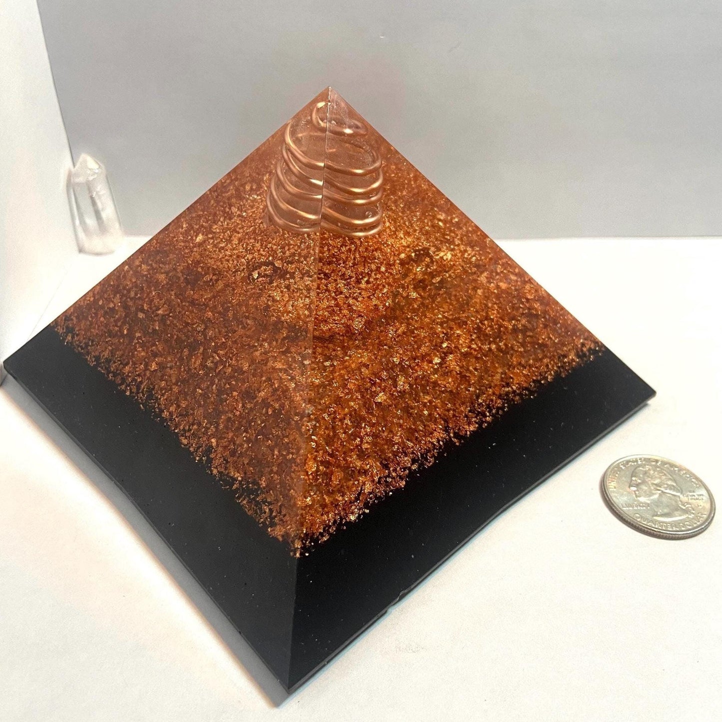 HARMONIC FIELD. Copper Wrapped Quartz. Full Magic Mix Orgone. Pyramid Energy. Chakra Minerals. EMF Protection. Deep Sleep. Raise Frequency.