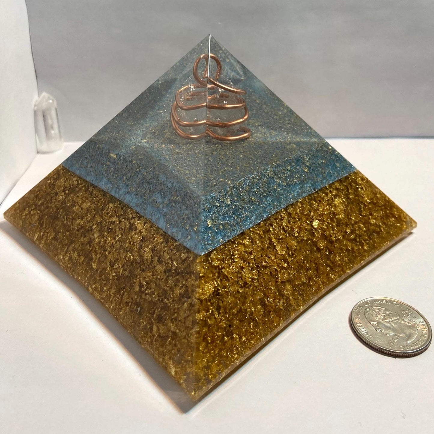 AQUA SUN. Copper Wrapped Quartz Magic Mix Orgone. Giza Pyramid Energy. Crown Chakra Minerals. EMF Protection. Deep Sleep. Raise Frequency.