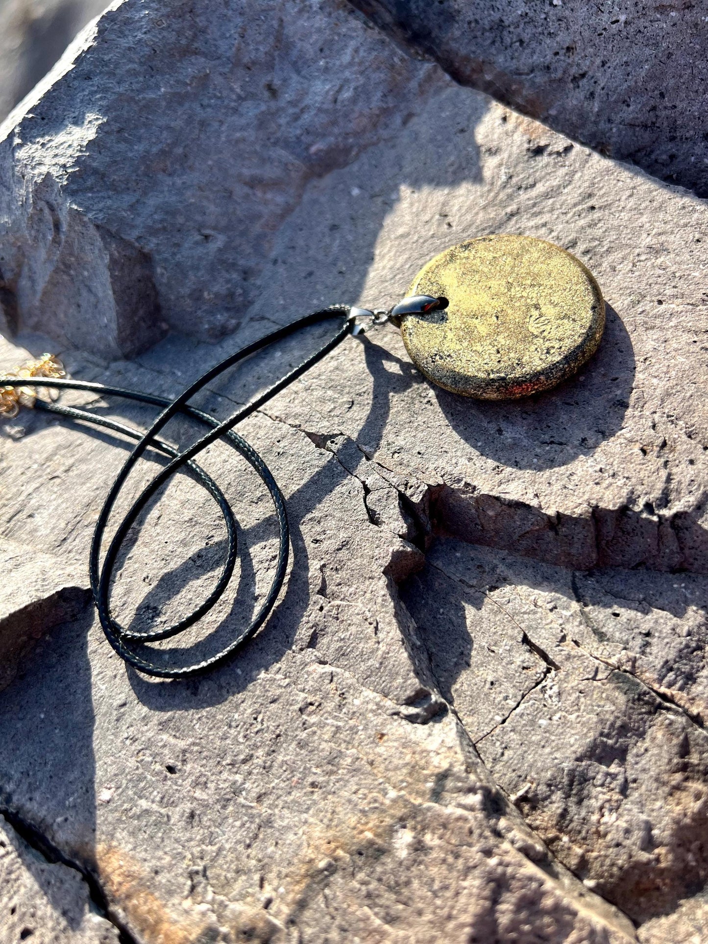 MAGICMIX PRO PENDANT (Brass) Brass Shungite, Quartz, & Magic Mix Brass Gilded Pendant of Copper Zinc and Iron Orgone