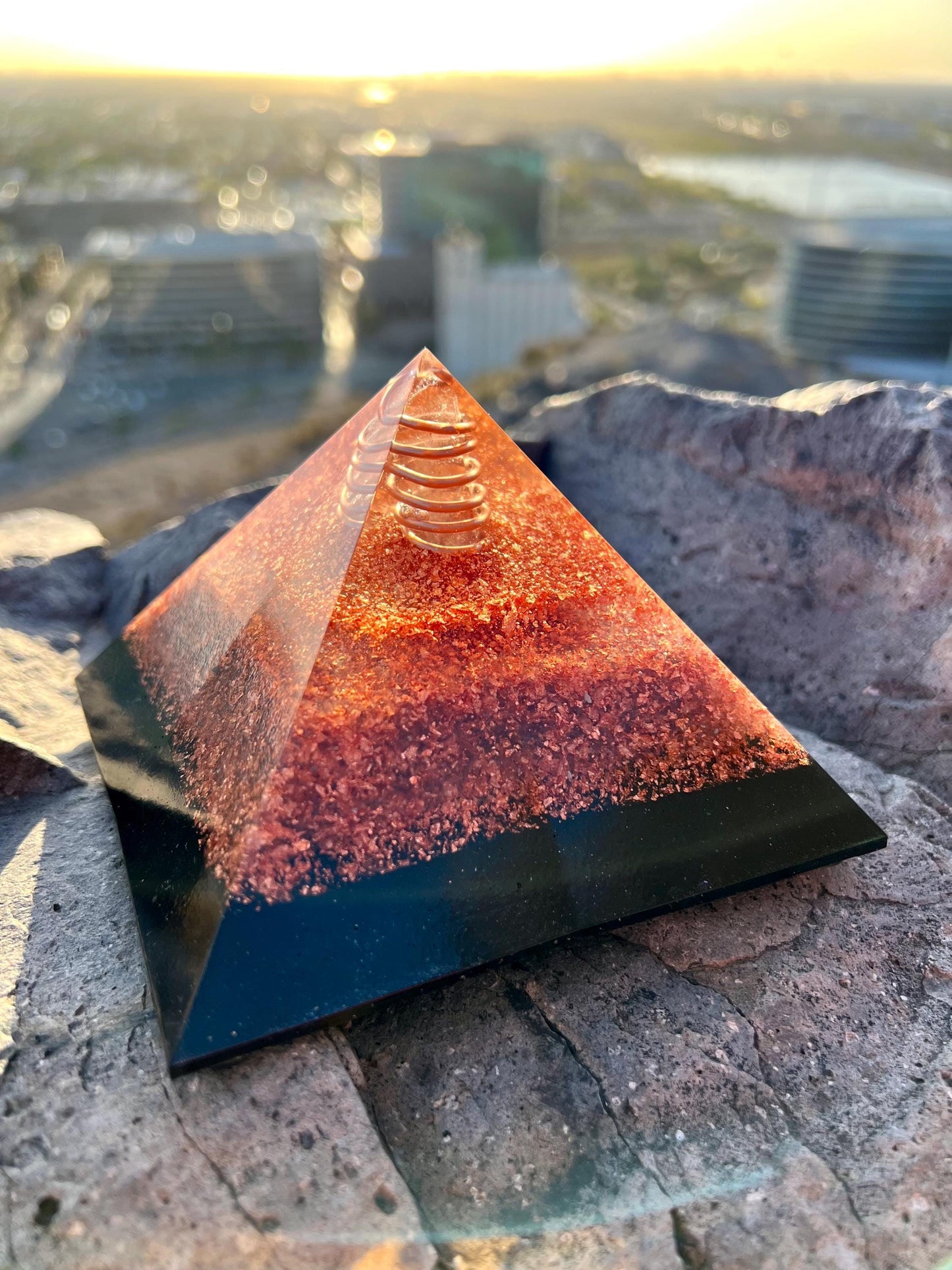 HARMONIC FIELD. Copper Wrapped Quartz. Full Magic Mix Orgone. Pyramid Energy. Chakra Minerals. EMF Protection. Deep Sleep. Raise Frequency.