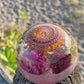 FIREFLOWER SPHERE Quartz Copper Magic Mix Tensor Earth Frequency Sphere with Crown Chakra Balancing Minerals